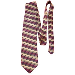 Ziggurat Tie Mulberry‎ Neckwear Geometric Patterned Silk Blend